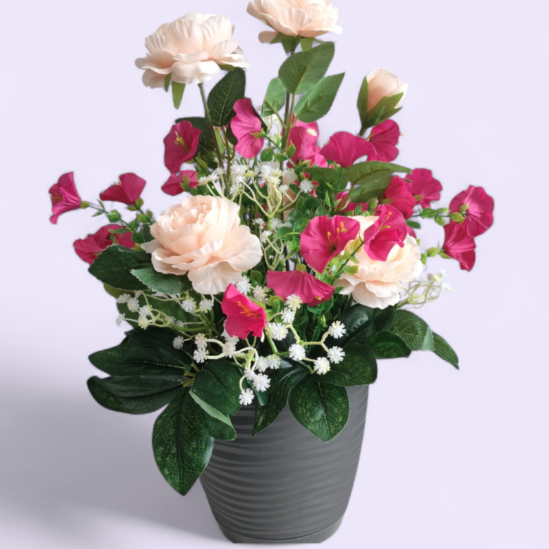 kunstlilledest seade kreem/valge /vaarikapunane