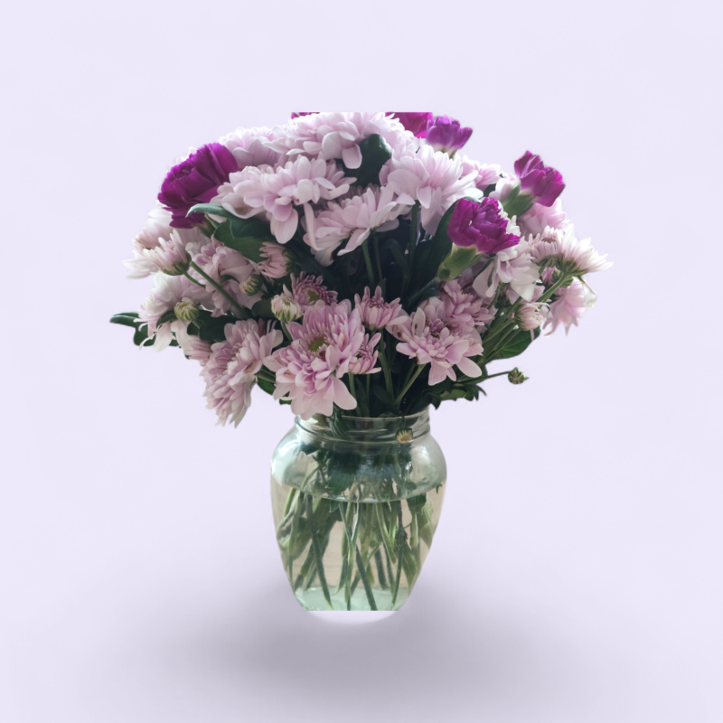 kunstlilledest seade lilla/valge